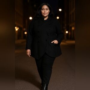 Torrid Elegant Black Pea Coat